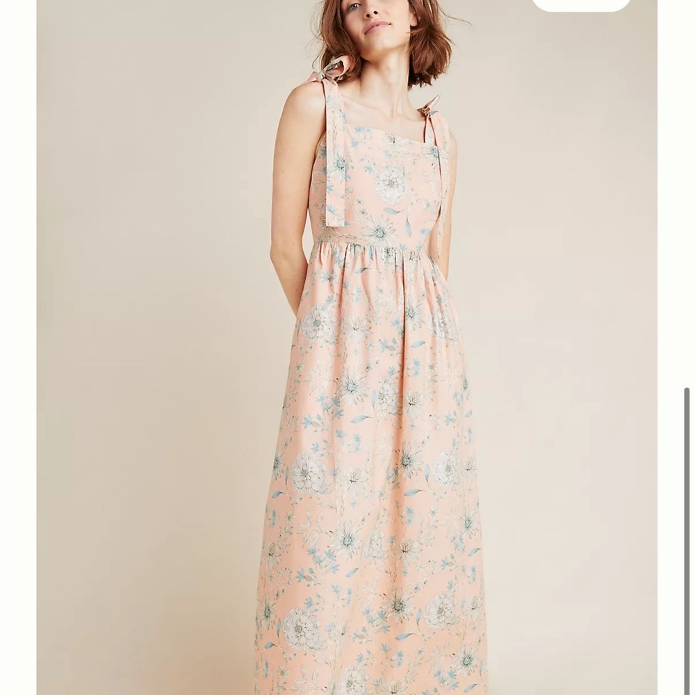 Gal Meets Glam Pink Maxi Sundress Square Neck Sleeveless